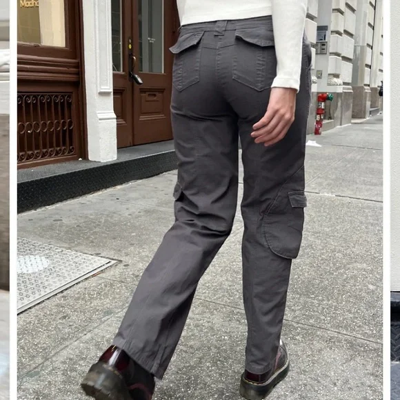 Brandy Melville Kim Cargo Pants Brown Utility Pants One Size - Picture 5 of 8